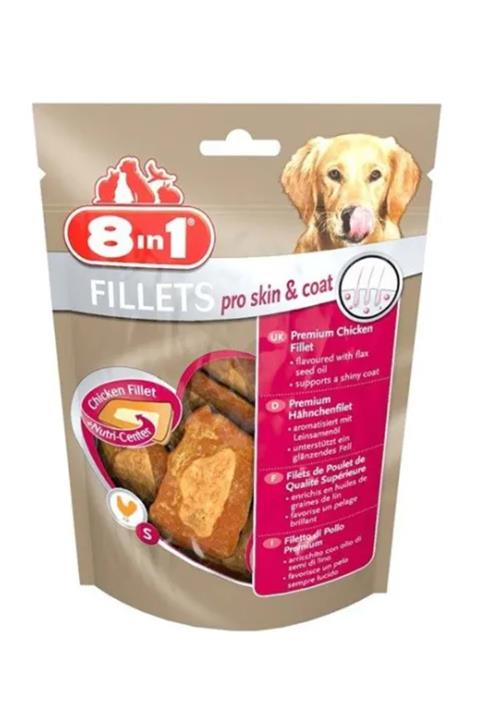8in1 8 In 1 Fillets Pro Skin Ve Coat Tavuklu Köpek Ödül Maması Small 80 gr