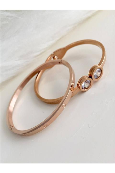 DS DİAMONDSHOP Kadın Çelik Bileklik Set Cbk149