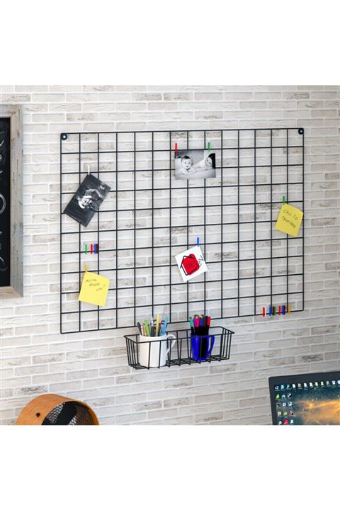 FİLE EV Sepet Tel Pano Fotoğraf Askılığı Notluk