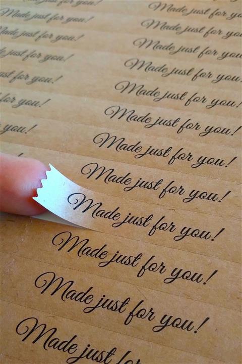 Dekorden Kraft Sticker, 68 Adet / 2 Sayfa Made Just For You Etiket