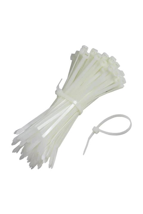 AKSUFEZ Plastik Beyaz Cırt Kelepçe 4.8 X 250 Mm 100 Lü Tnr-0369