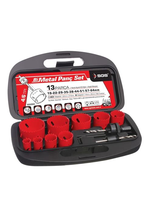 Sgs Bi Metal Panç Takımı 13 Parça Delik Açma Testeresi 2650