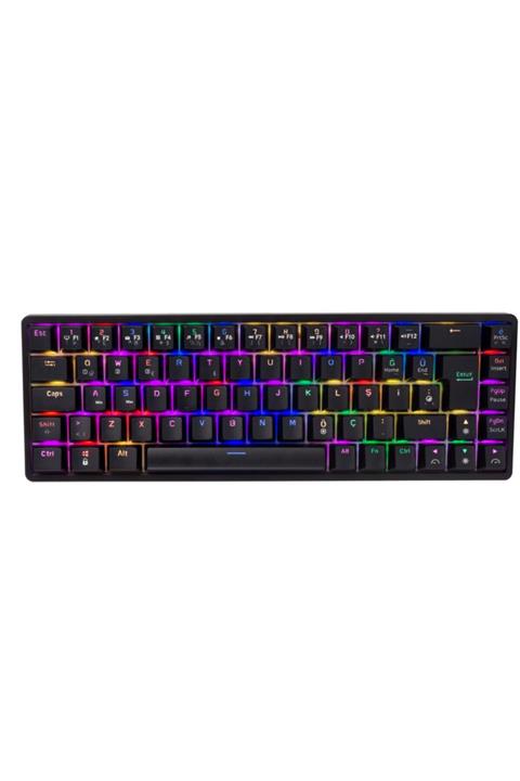 ROYAL KLUDGE Rk68 %65 Kablosuz Mekanik Oyuncu Klavyesi-rgb-hot Swappable-red Switch-türkçe Tuş Düzen