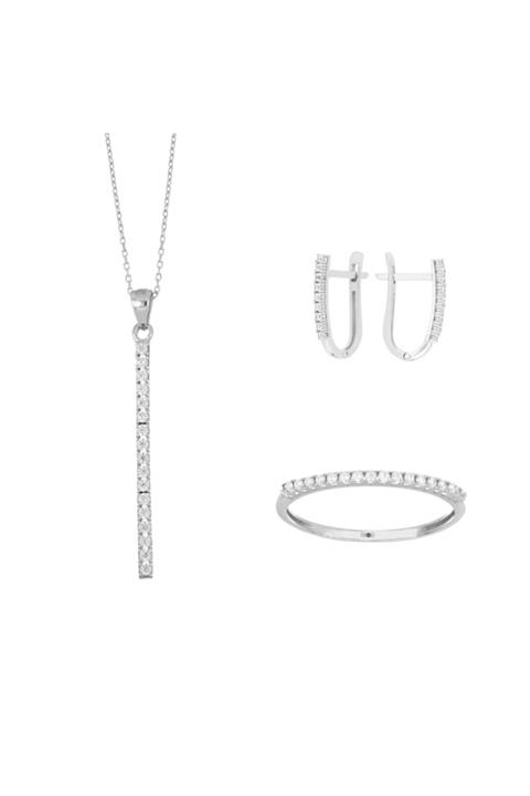 ALTINKÖŞE Kadın Beyaz Altın Su Yolu 3'lü Set