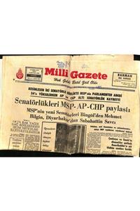 Gökçe Koleksiyon Milli Gazete Gazetesi 14 Ekim 1975 - Seçim Gecesi Izmir'de 1800 Telefon Bozuldu