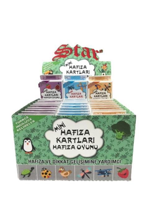 Star Eğitici 3'lü Eşleştirme Kartları Hafıza Oyunu Türkçe Ingilizce Toplam 3 Farklı 162 Kart