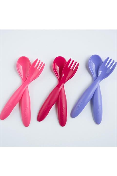 mycey Bebek Çatal Kaşık Seti 6lı Kız