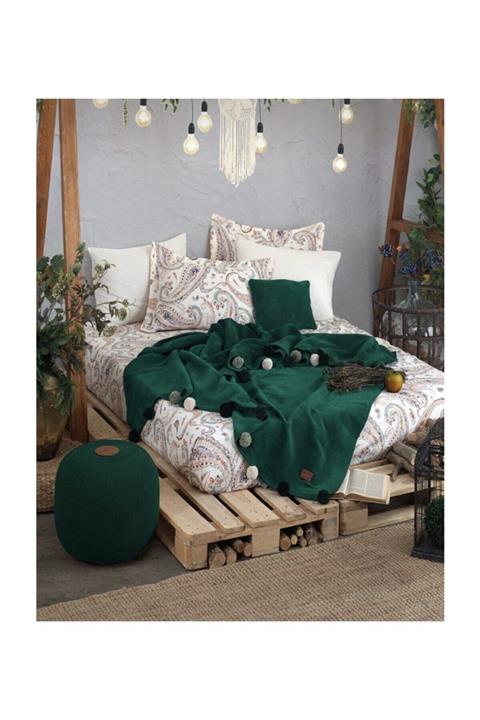 İyi Geceler İstanbul Boho Chic Çift Kişilik Yeşil Pike Takımı