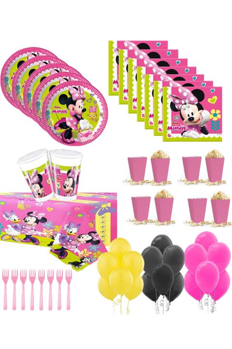 Minnie Mouse 16 Kişilik Doğum Günü Konsepti 16 Kişilik Doğum Günü Parti Seti