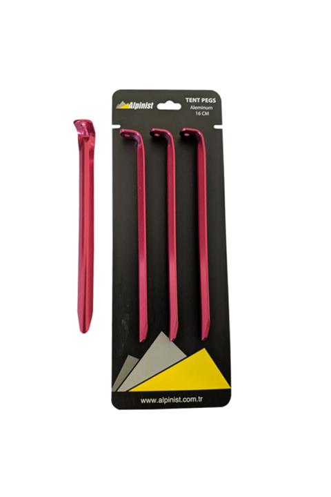 SAVAGE Alpinist Alüminyum 6061 Çadır Kazığı 16 Cm Kırmızı 4'lü