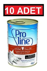 Pro Line Proline Dana Etli Soslu 415 Gr Yaş Kedi Maması 10 Adet