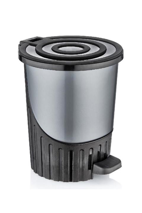 Emr züccaciye Emr Dünya Plastik Renkli Pedallı Çöp Kovası 14 Lt.gri Siyah Fma04504