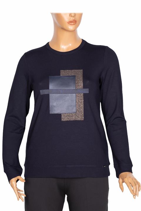 Defrina Kadın Zilan Geo Kombinli Lacivert Bluz