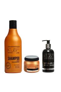 Kuaf Tuzsuz Keratin Şampuan 500ml + Saç Maskesi Keratin 250ml + Soyulabilir Siyah Yüz Maskesi 250ml