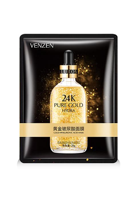 Venzen Altın Özlü Gözenek Sıkılaştırıcı Ve Benzersiz Cilt Aydınlatıcı Yüz Maskesi - 25g X 10 Adet
