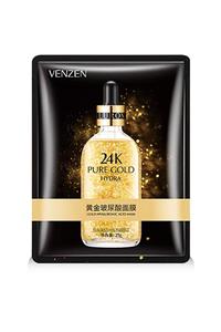 Venzen Altın Özlü Gözenek Sıkılaştırıcı Ve Benzersiz Cilt Aydınlatıcı Yüz Maskesi - 25g X 10 Adet