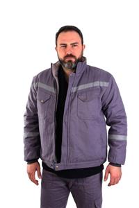 ESERIS Eser - 7-7 Gabardin Içi Polarlı Mont - Gri