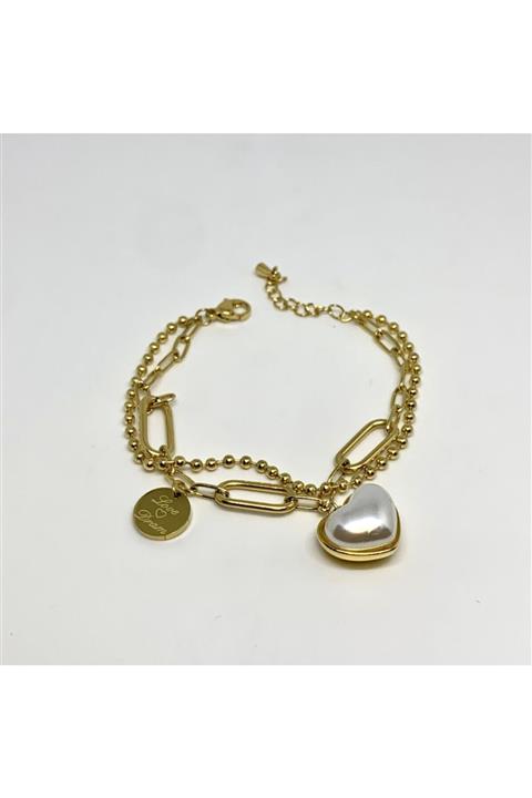 Alkan Inci Detaylı Paslanmaz Çelik Bileklik