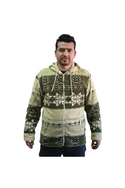 Toptanmagza Kapşonlu Erkek Polar Ceket S