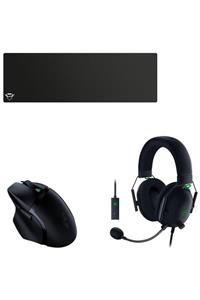 RAZER Basilisk X Hyperspeed Kablosuz Gaming Mouse + Blackshark V2 Usb + Trust Gxt 758 Xxl