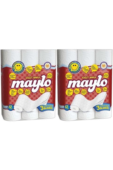 Maylo J69 Super 500824 Kağıt Havlu 3 Katlı 24lü Set 2 Paket X 12