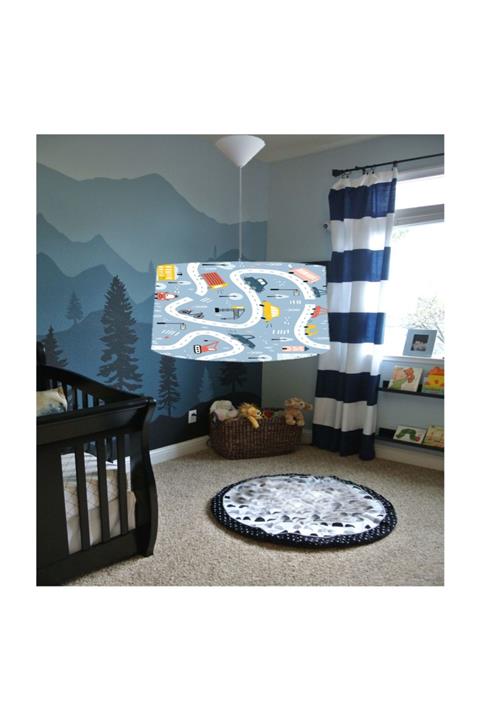 halımarkt Trafik Yollu Arabalı Mavi Sarkıt Avize