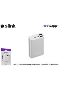 SLink Swapp Ip-g15 10050mah Lg Bataryalı 2xusb 2.1a Powerbank Gümüş Taşınabilir Pil Şarj Cihazı