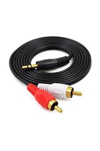 PSG - 3.5 Mm Stereo To 2rca Kablosu Aux Tos Ses 1.5 Mt Kablo Sound Audıo Erkek Ara Kulaklık Standart