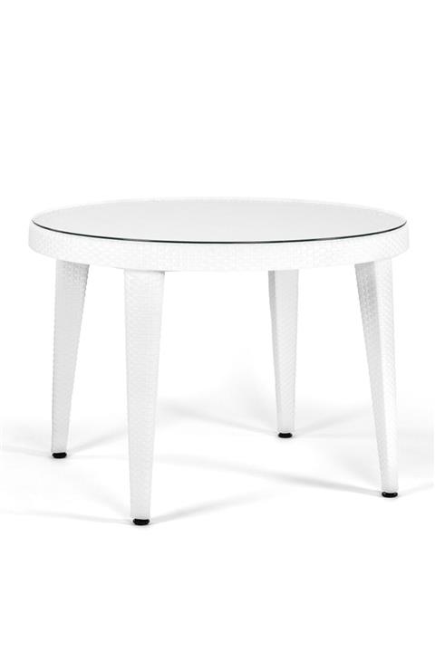 Tilia Osaka 110cm Cam Tablalı Yuvarlak Bahçe Rattan Masası
