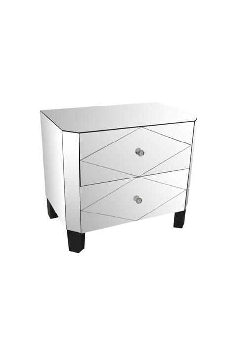 Mikasa Moor Gümüş Aynalı Komodin 55x36x48cm