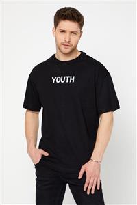 BACKMAN Unisex Youth Yazılı Siyah Renk Oversize T-shirt