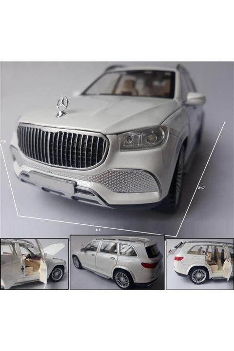 OYUNCAKSAHİLİ Mercedes Benz Gls600 Maybach Jip Dıecast 1.24 Metal Araba Kapı Bagaj Kaput Beyaz