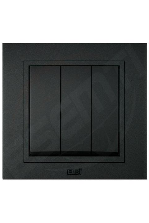 ELBİ Zena Füme Üçlü Anahtar Çerçeve Dahil Komple Ürün