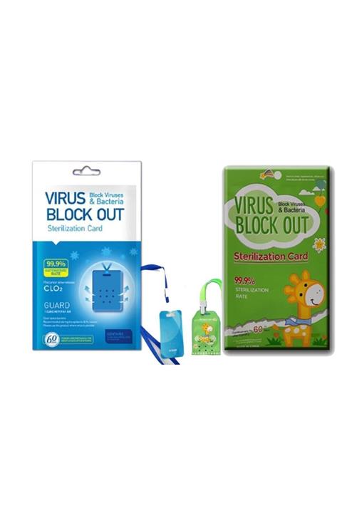 Twentysix26 -/|1+1 Virüs Block Out 60 Gün + Virüs Block Out Yeşil Zürafalı Kids 60 Gün Yaka Kartı