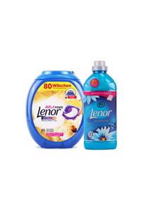 lenor Gold 80 Yıkama Kapsül Deterjan ve Okyanus  33 Yıkama Yumuşatıcı Set 1155ml