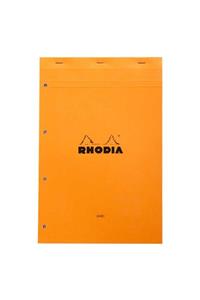 Rhodia Çizgili Blok Turuncu Kapak 4 Delikli Beyaz 80 Yaprak 21x31,8cm