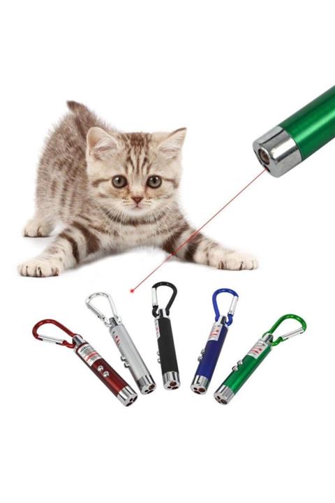 vettoptan Kedi Lazer Oyuncak 2 Aşamalı 1 Adet Kedi Eğitim Oyuncağı Ledli Kırmızı Işık British Shorthair Kedisi