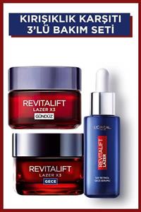 L'Oreal Paris Revitalift Lazer X3 Kırışıklık Karşıtı 3 Lü Cilt Bakım Seti (gece+gündüz Kremi+gece Serumu)