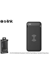 SLINK Ip-217w 10000mah Powerbank 2 Usb Port Siyah Kablosuz Taşınabilir Pil Şarj Cihazı