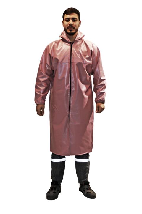 ALCERA Suni Deri Yağmurluk Fuşya