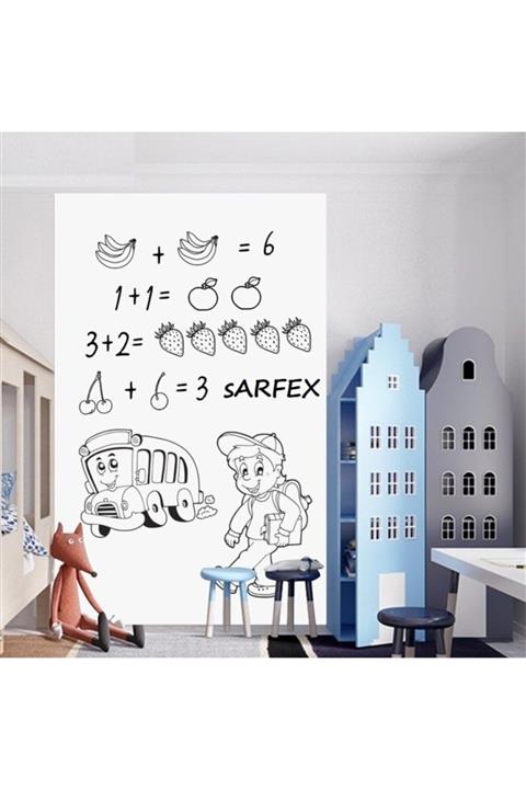 SARFEX Yapışkanlı Beyaz Yazı Tahtası Sticker Board Ders Çalışma 45cmx200 Cm