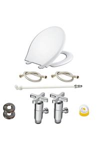 Cekinox Klozet Seti Ev Tipi (klozet Kapağı+taharat Musluk+çubuk+flex)-bs
