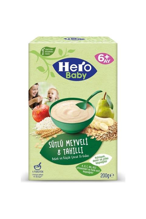 Hero Baby Sütlü Meyveli 8 Tahıllı Mama 200 gr