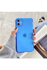 Pickcase Iphone 11 Kılıf Neon Renkli Kamera Korumalı Parlak Mavi Silikon