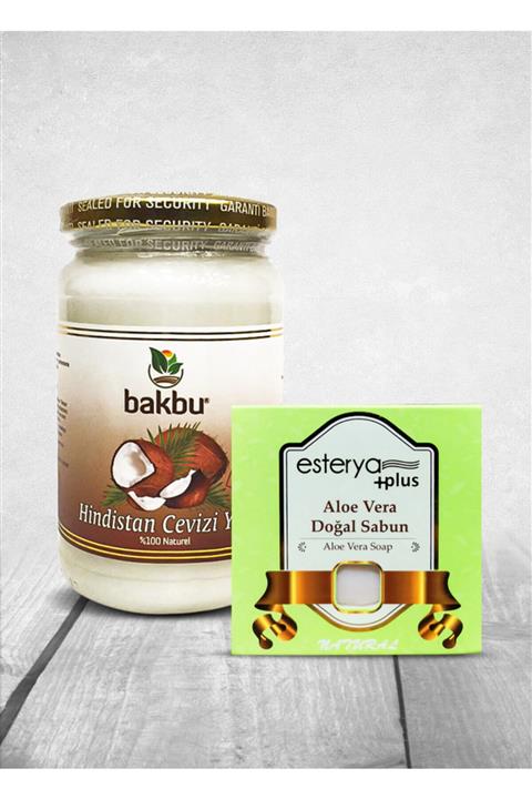 Bakbu Katı Hindistan Cevizi Yağı 320 gr Ve Esterya Plus Aloe Vera Doğal Sabun 125gr