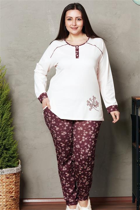 Bella Linda Bella Secret Desenli Büyük Beden Kadın Pijama Takımı