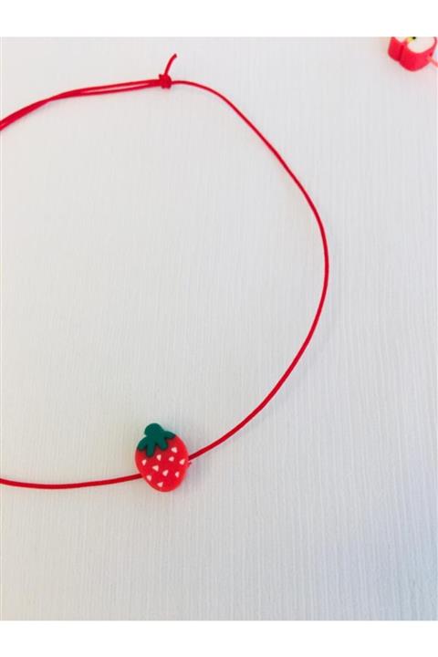 HÜMA 7 Kırmızı Silikon Halhal Çilek