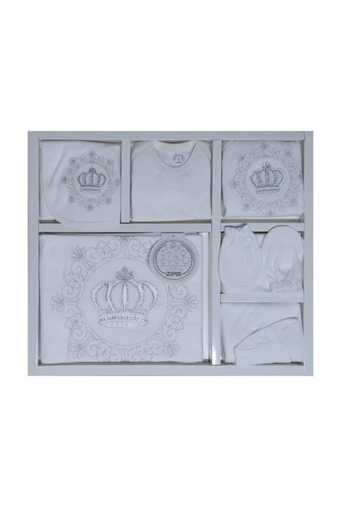 Zıpır Yenidoğan B100522 Taçlı 10'lu Hastane Çıkışı Zıbın Set