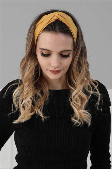 Ayşe Tasarım Bandana Saç Bandı Hardal