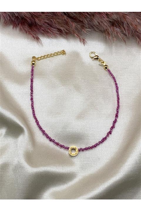 Eylülün Takısı Mor Renk Boncuk Halhal